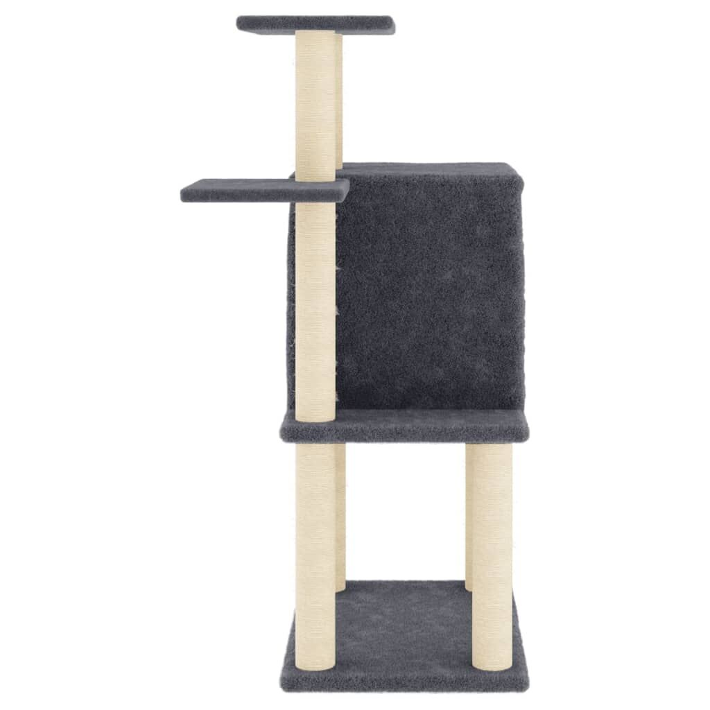 Vidaxl Rascador Para Gatos Con Postes De Sisal Gris Oscuro 97 Cm_3