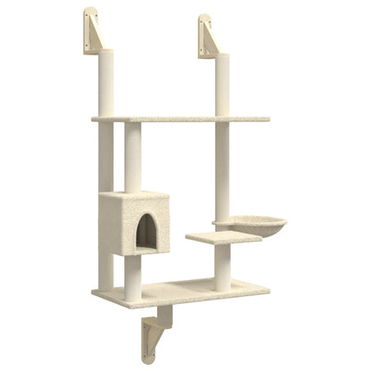 Árbol Rascador Para Gatos De Pared Crema 153 Cm_0