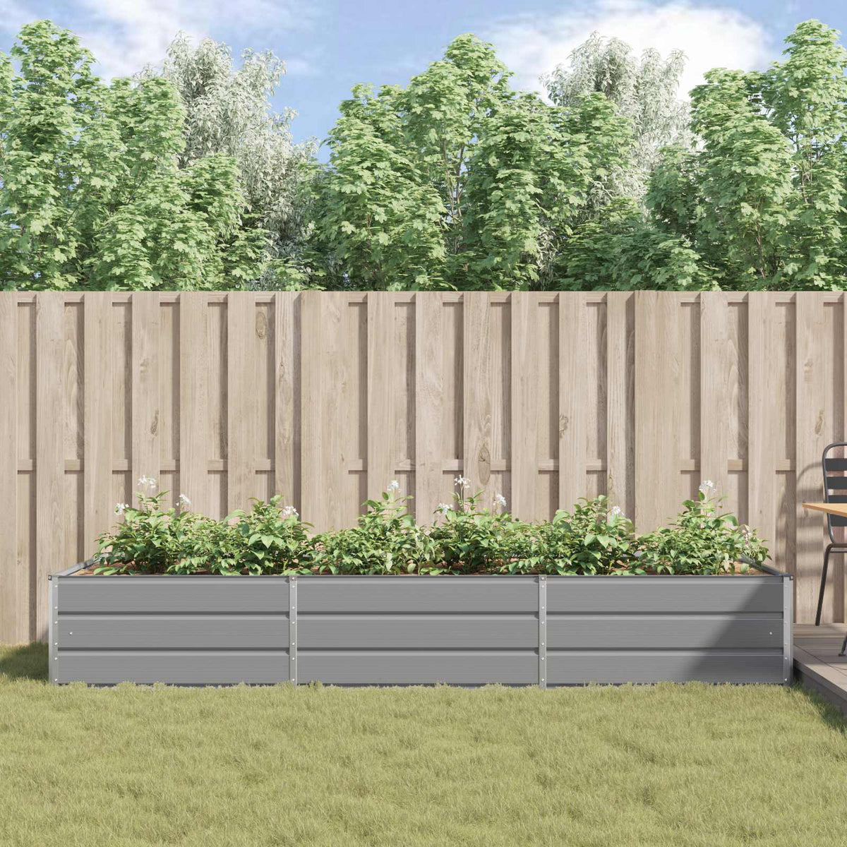Jardinera Gris Claro 290 X 100 X 45 Cm Acero Galvanizado_3