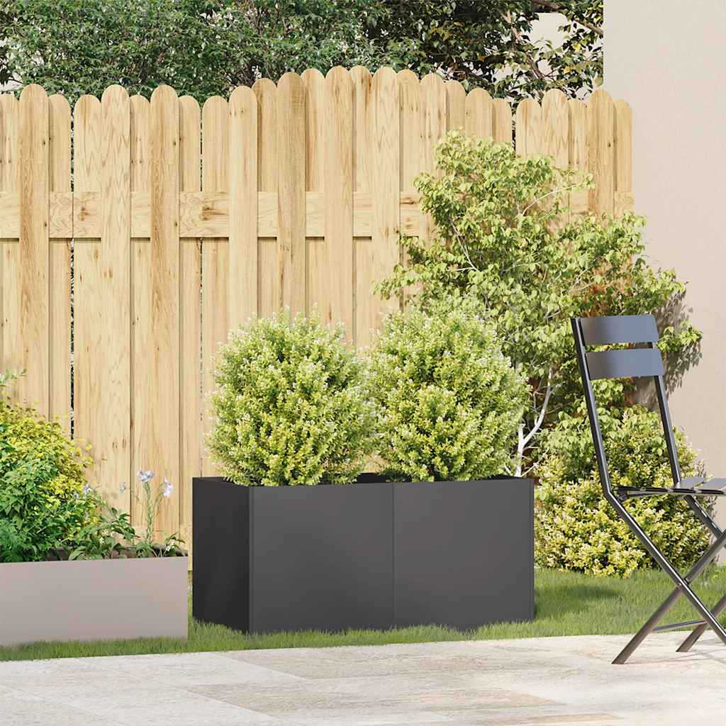 Jardinera De Acero Laminado En Frío Negro 80x40x40 Cm_2