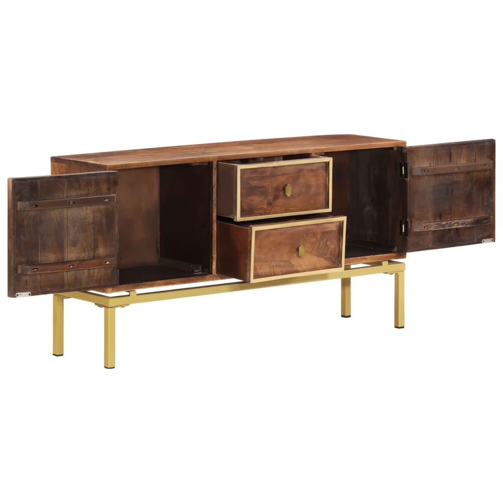 Aparador De Madera Maciza De Mango 120x29x60 Cm_2