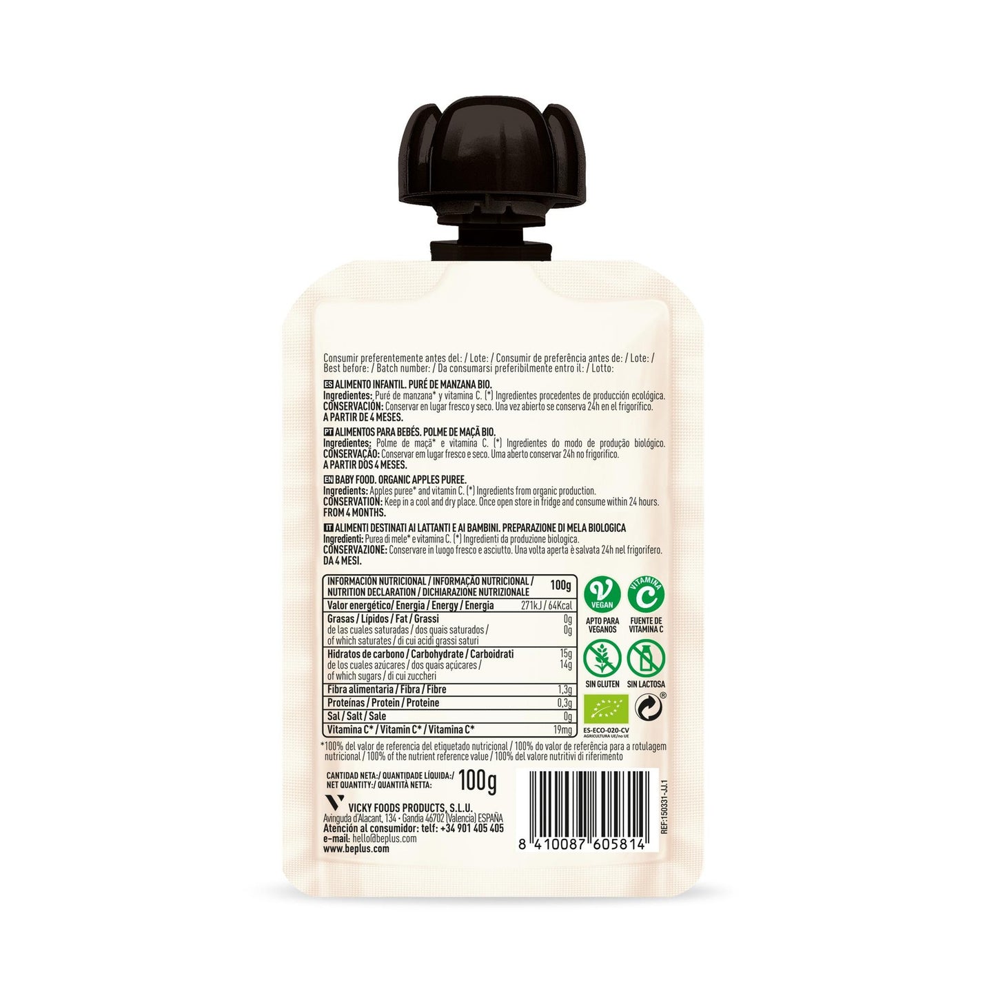 Saquetas de maçã BIO Be Plus 100 g