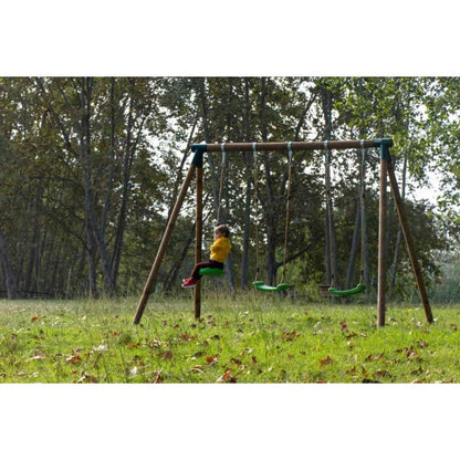 Columpio Doble De Madera Redonda Masgames Kibo Xl Plus._3