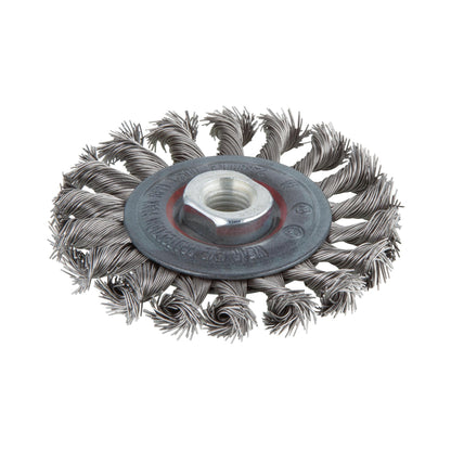 Wolfcraft 2701000 - 1 escova de disco metálico, entrançada, rosca M 14, Ø 100 x 15 mm