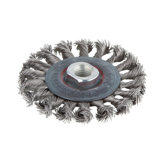 Wolfcraft 2701000 - 1 escova de disco metálico, entrançada, rosca M 14, Ø 100 x 15 mm