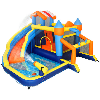 Aiyaplay Castillo Hinchable Acuático 8 En 1 Con Soplador 550w Tobogán Trampolín_0