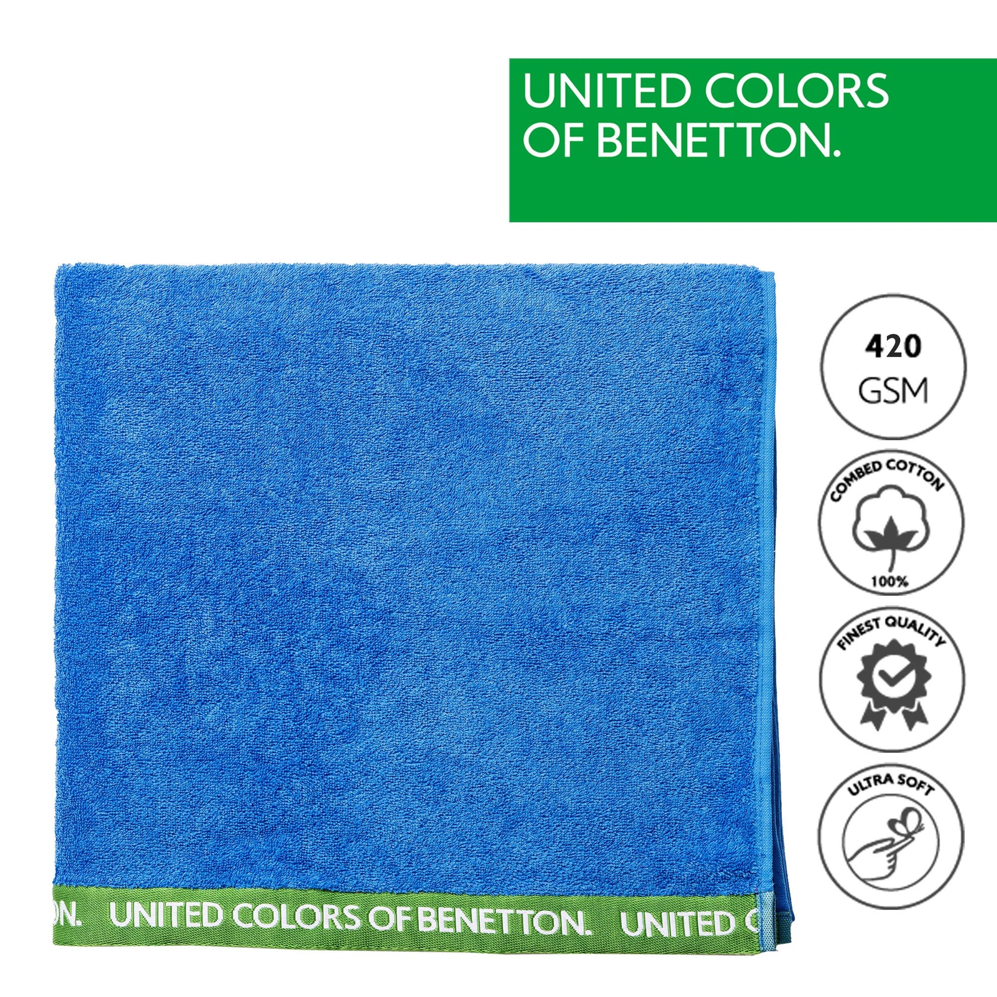 Toalla De Playa 90x160cm 380gsm 100% Algodón Velour Azul Rainbow