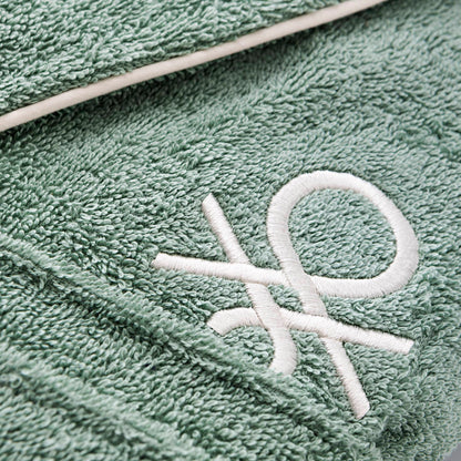 Albornoz L/xl 420gsm 100% Algodon C/ Logo Bordado Verde Core Benetton_2