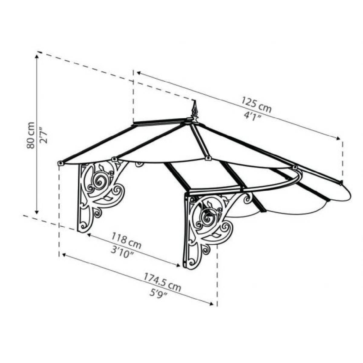 Canopy de porta Lírio 124x175 cm Canopia