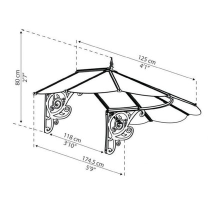 Canopy de porta Lírio 124x175 cm Canopia
