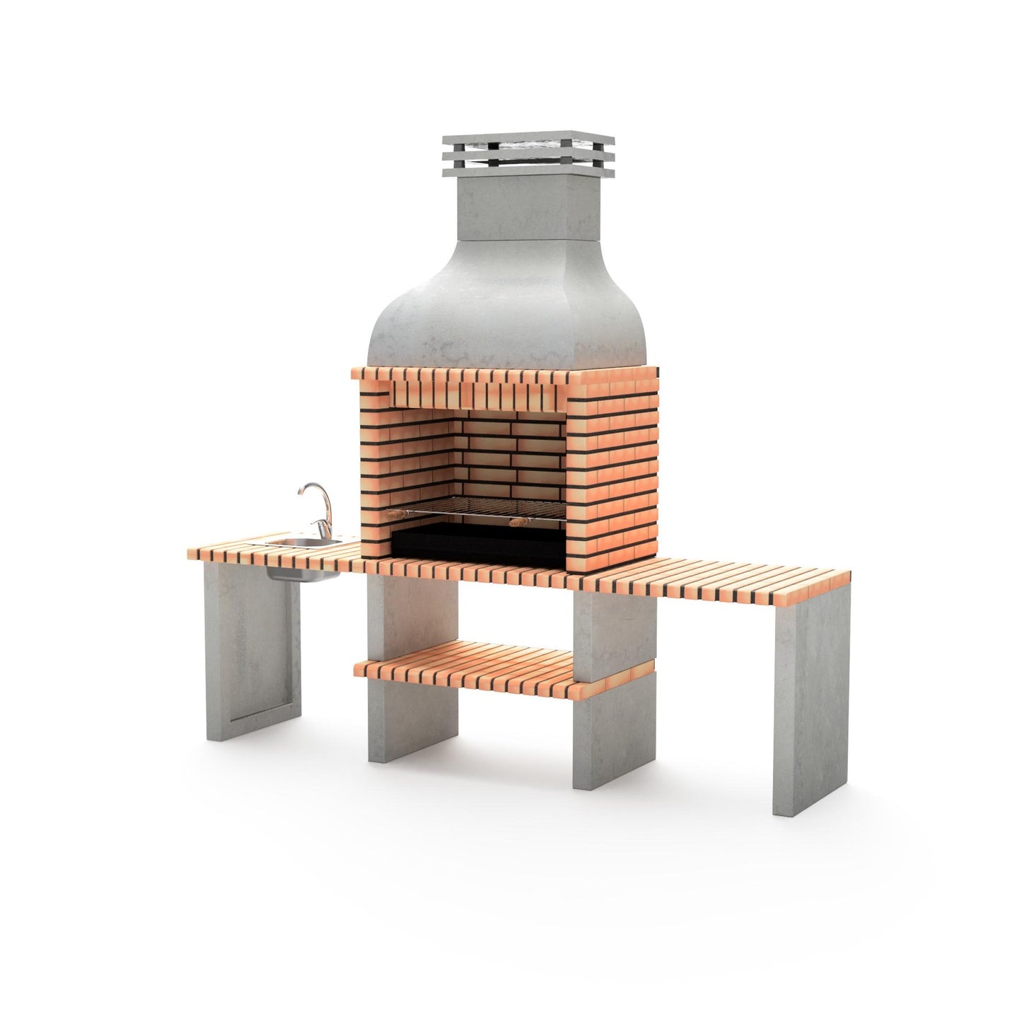 Churrasqueira Altea com bancada dupla e lava-loiça, Movelar Esquerda 