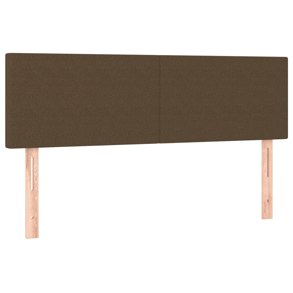 Cama Box Spring Con Colchón Led Tela Marrón Oscuro 140x200 Cm / Vetonek_3