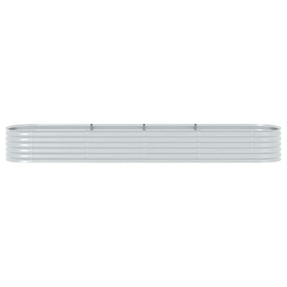 Arriate De Acero Galvanizado Plateado 400x80x44 Cm_3