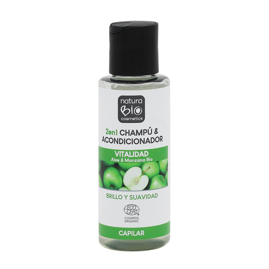 Champu & Acondicionador 2 En 1 Vitalidad 100 Aloe & Manzana Bio, NATURABIO, 100 ml