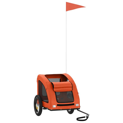 Remolque De Bicicleta Mascotas Hierro Tela Oxford Naranja_2