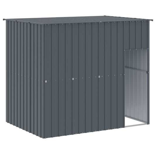 Caseta Perros Con Tejado Acero Galvanizado Gris 214x153x181 Cm_0