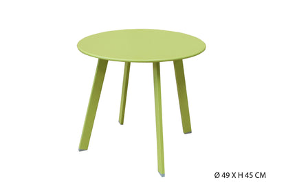 Mesa Auxiliar, Mesa De Centro De Jardín Verde Redonda 49x45cm - Muebles De Jardín_0