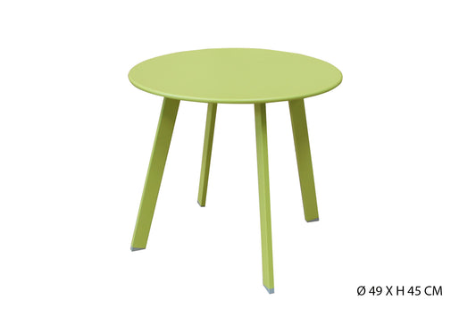 Mesa Auxiliar, Mesa De Centro De Jardín Verde Redonda 49x45cm - Muebles De Jardín_0