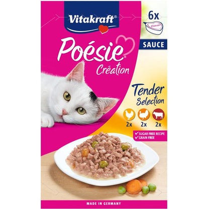 Molho de Criação Vitakraft Vitakraft Poésie Multipack 6x85 g comida húmida para gatos