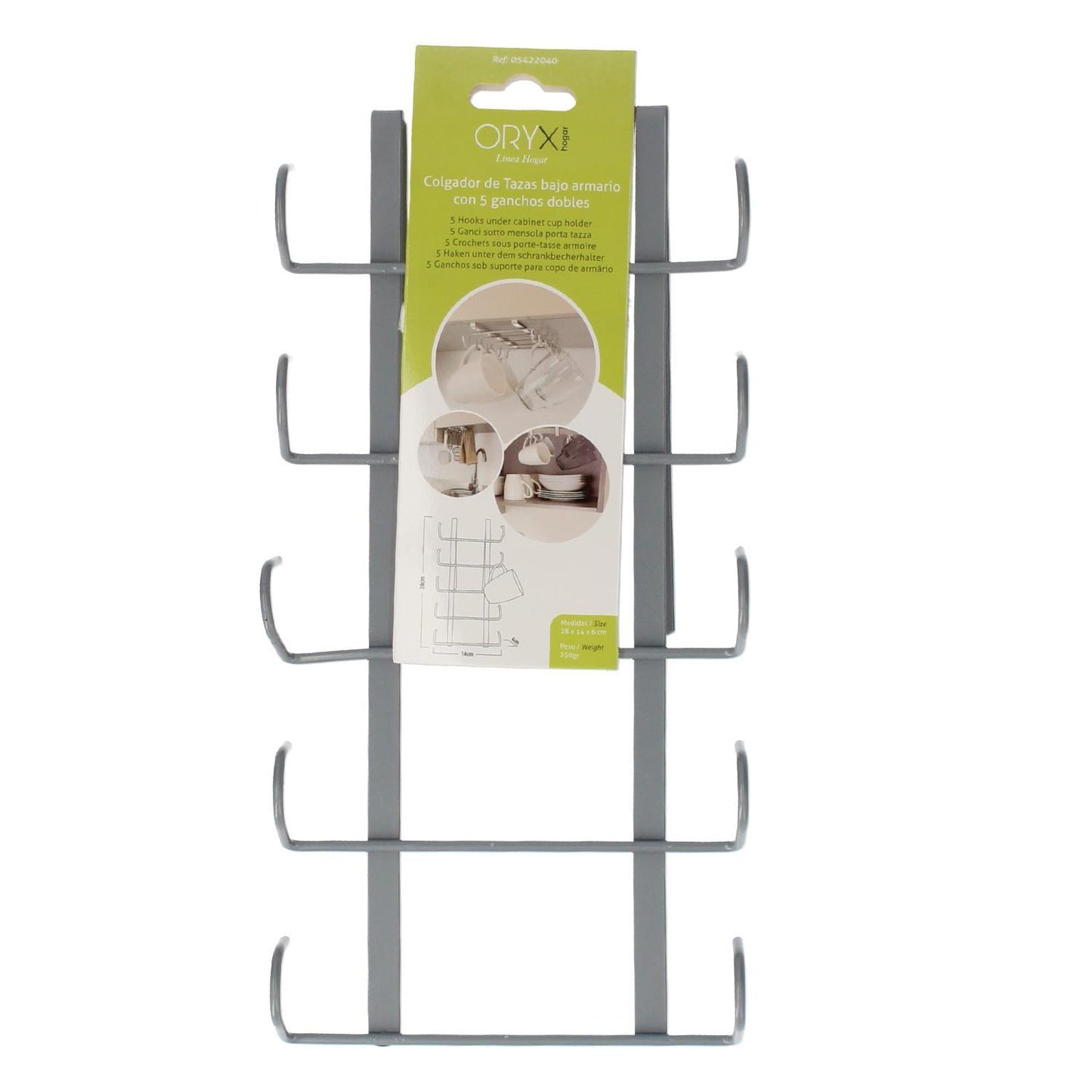 Colgador Tazas, Soporte Cocina Bajo Mueble, Acero Cuelgatazas Para 10 Tazas_2