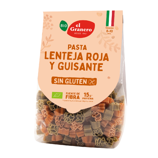 Massa de Lentilhas e Ervilhas sem Glúten Bio El Granero 250 g