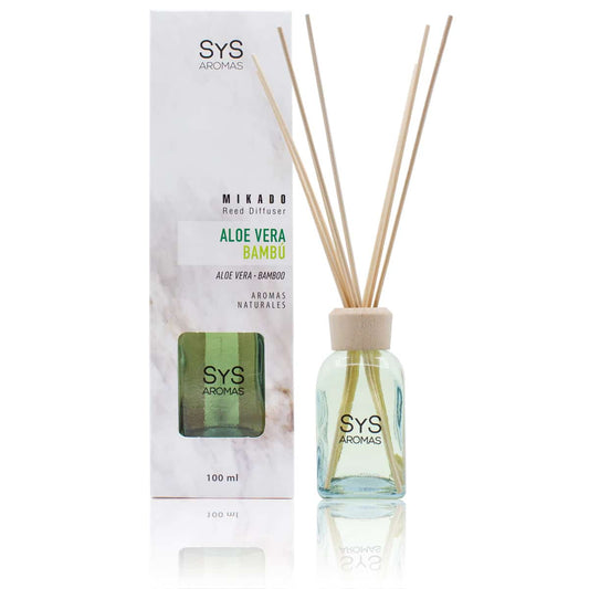 Ambientador Mikado Aloe Vera y Bambú 100 ml | Aroma Fresco y Verde | Efecto Relajante | Fragancia Duradera_0