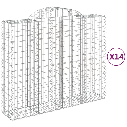 Cestas Gaviones 14 Uds Forma De Arco Hierro 200x50x160/180 Cm_0