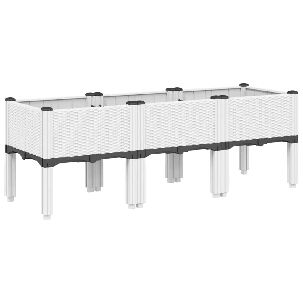 Jardinera Con Patas Pp Blanco 120x40x42 Cm_0