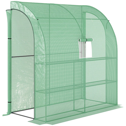 Outsunny Invernadero Pequeño Con Estantes De 3 Niveles 200x100x215 Cm Verde_0
