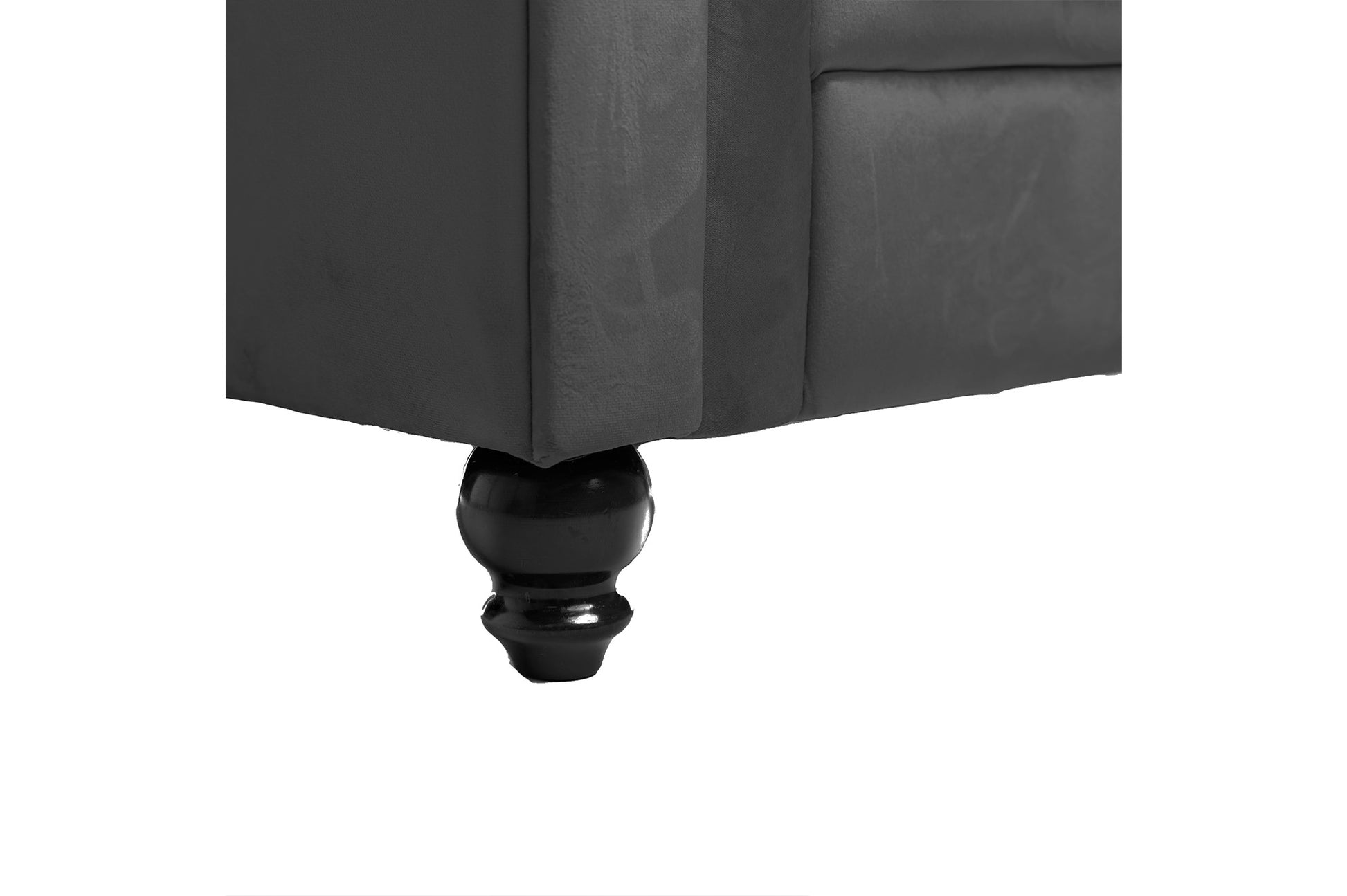 Sillón Chesterfield Cómodo Oficina Sala De Estar Dormitorio Terciopelo Gris Antracita Vintage 110x82x72cm- Muebles De Salón_3