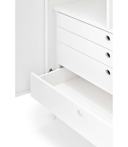 Mueble Auxiliar Modelo Punto 2 Puertas 4 Cajones Interiores Acabado Blanco, 45cm(ancho) 13_3
