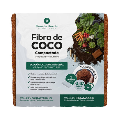 Embalagem com 3 substratos de fibra de coco Planeta Huerto 70 litros 