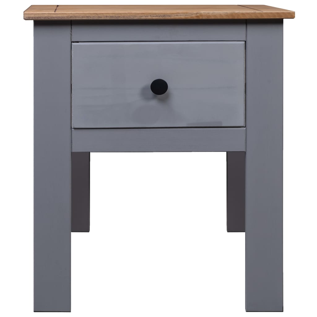 Mesita De Noche De Madera Maciza Pino Panamá Gris 46x40x57 Cm_1