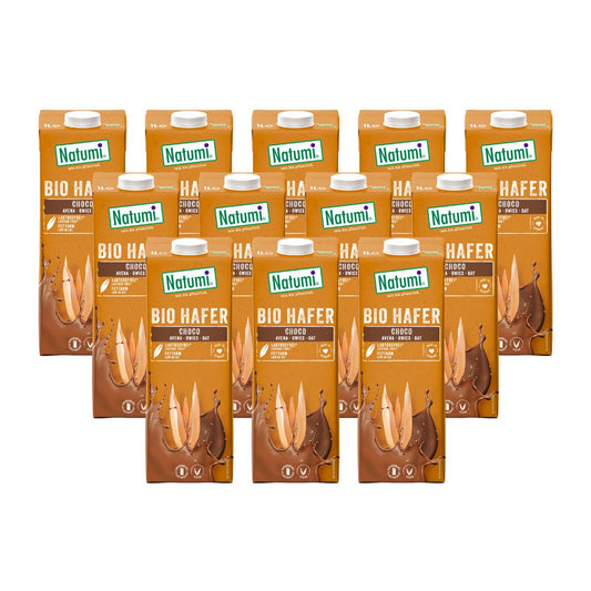 Embalagem de 12 x Bebida de Aveia com Chocolate Natumi Biológico 1 L