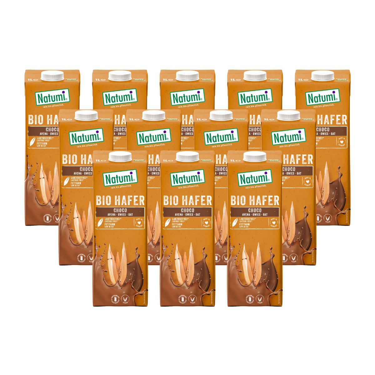 Embalagem de 12 x Bebida de Aveia com Chocolate Natumi Biológico 1 L
