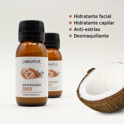 Aceite de Coco Ecológico 100% Puro Labnatur 50 ml | Hidrata y Nutre | Rostro, Cuerpo y Cabello | Vegano_2