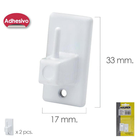 Gancho Visillo / Cortina Adhesivo Blanco (blister 2 Piezas)_0