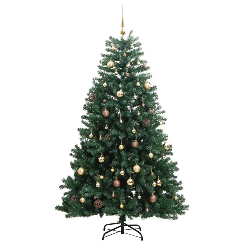 Vidaxl Árbol De Navidad Artificial Con Bisagras 300 Led Y Bolas 240 Cm_3