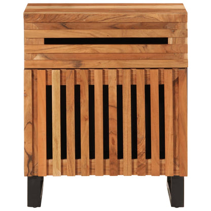 Mesita De Noche Madera Maciza De Acacia 50x34x60 Cm_0