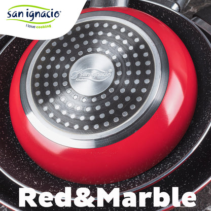 Pack De 3 Sartenes San Ignacio  Ø16cm Ø20cm Ø24cm + Batería De Cocina De 7 Piezas En Acero Inoxidable