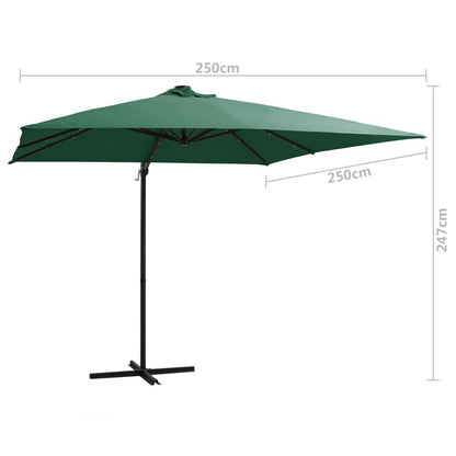 Vidaxl Sombrilla Voladiza Jardín Luces Led Palo Acero Arena 250x250 Cm_2