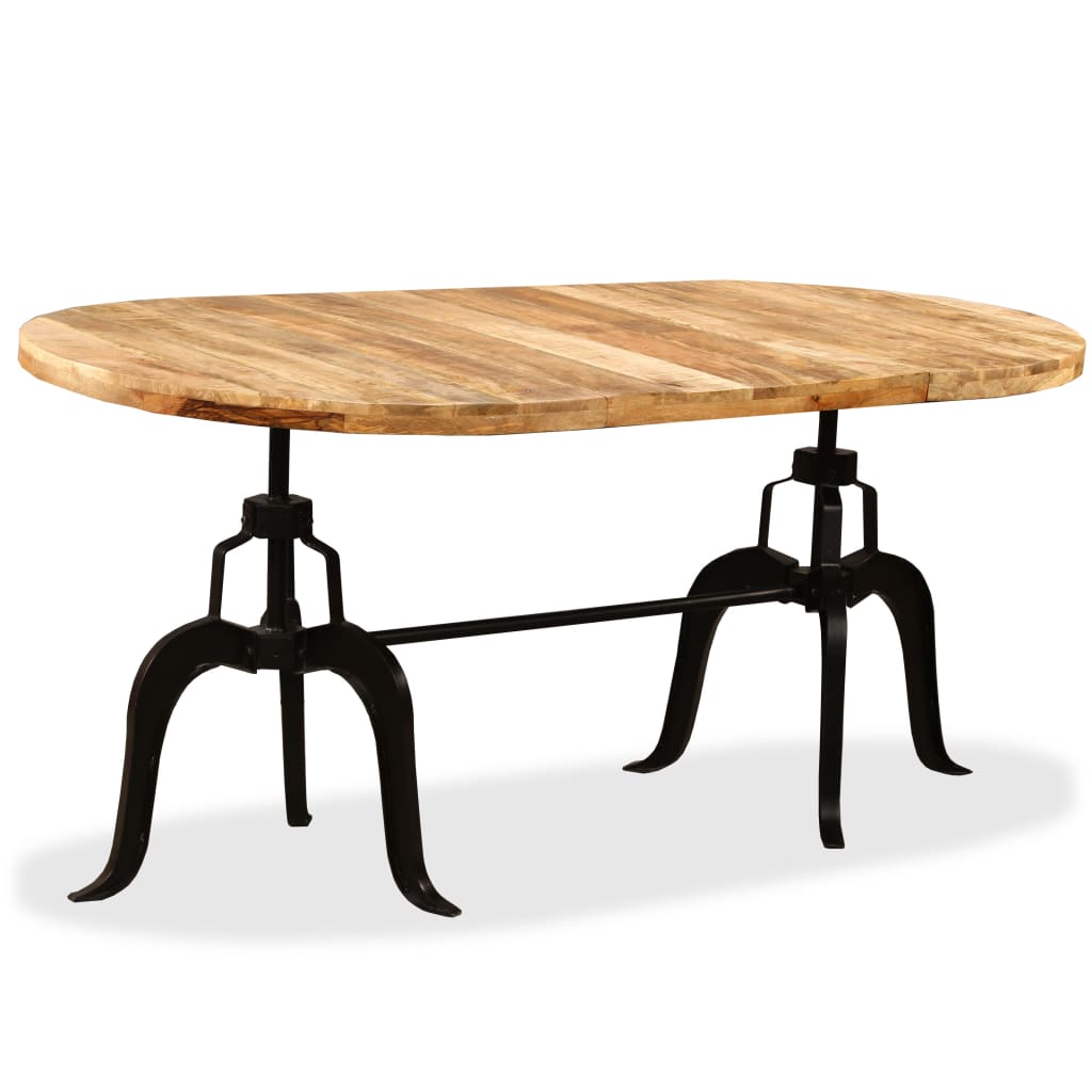 Mesa De Comedor De Madera Maciza De Mango Y Acero 180 Cm_1