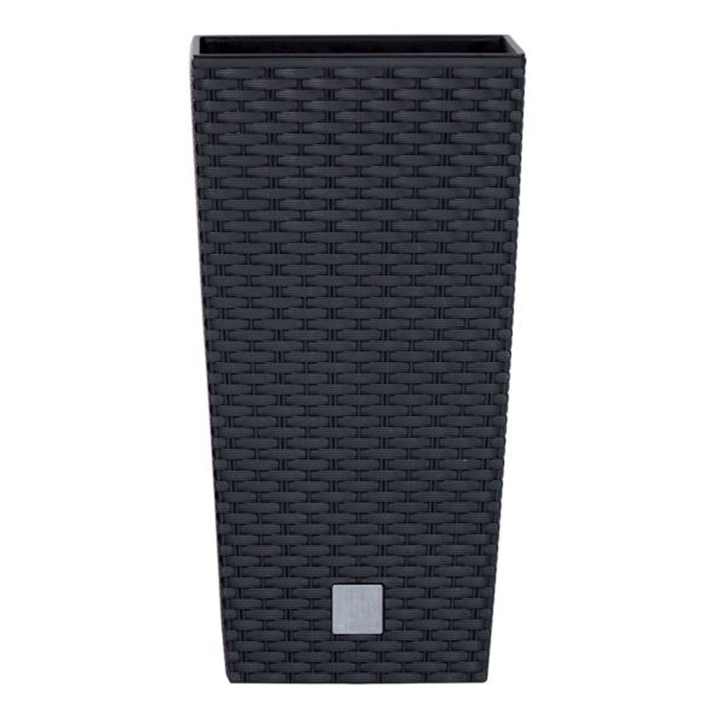 Maceta Alta Cuadrada 19 L Prosperplast Rato Square  De Plástico Con Depósito En Color Antracita, 45 (alto) X 24 (ancho) X 24 (profundo) Cms