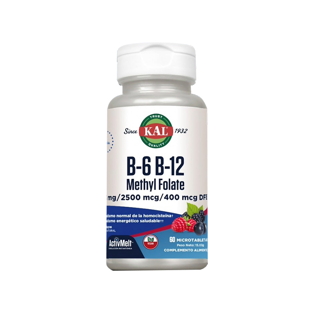 B-6 e B-12 com Metil Folato (homocisteína), Kal, 60 comprimidos