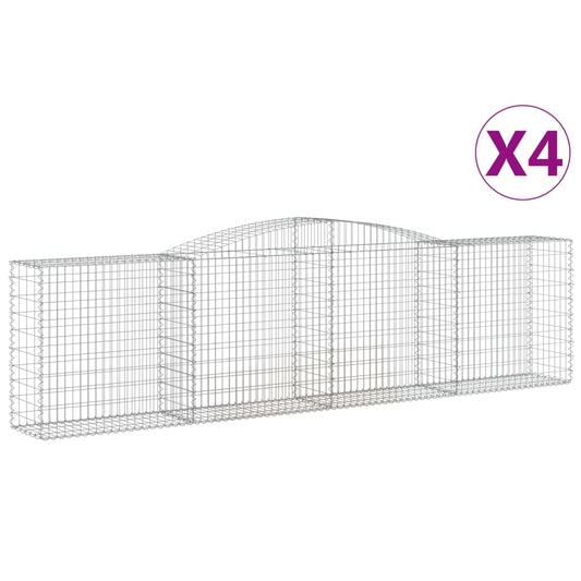 Cestas De Gaviones 4 Uds Forma De Arco Hierro 400x50x100/120 Cm_0