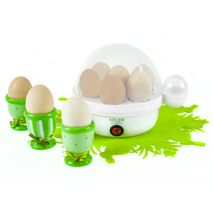 Cuece Huevos Eléctrico, 7huevos Cocidos, Ajuste Electrónico Cocción, Soporte Extraíble, Sin Bpa Adler Ad4459 Blanco_1