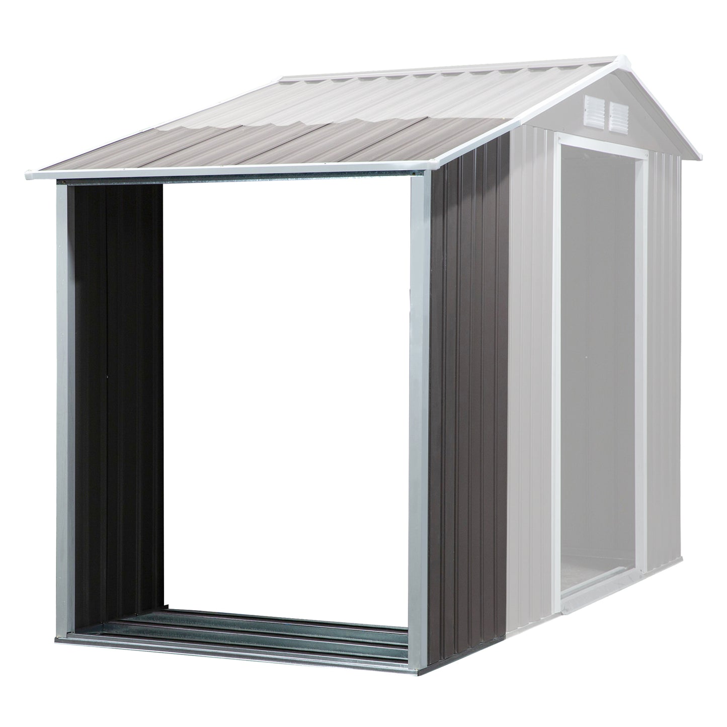 Outsunny Casetilla Para Leña Acero Galvanizado Jardín Techo Inclinado_0
