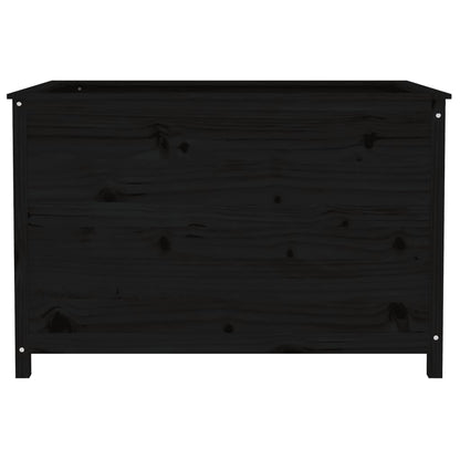Arriate Elevado De Jardín Madera De Pino Negro 119,5x82,5x78 Cm_4