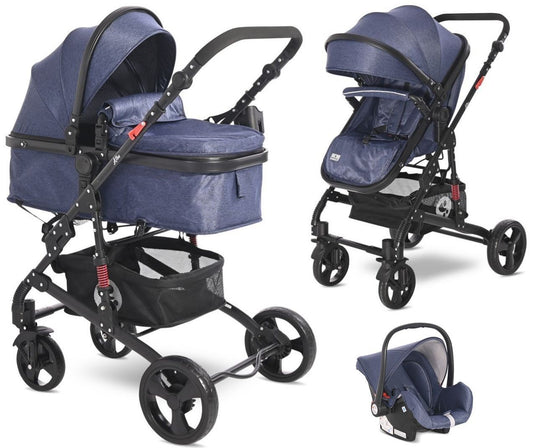 Carrito De Bebé Trío Convertible Alba Classic Blue_0