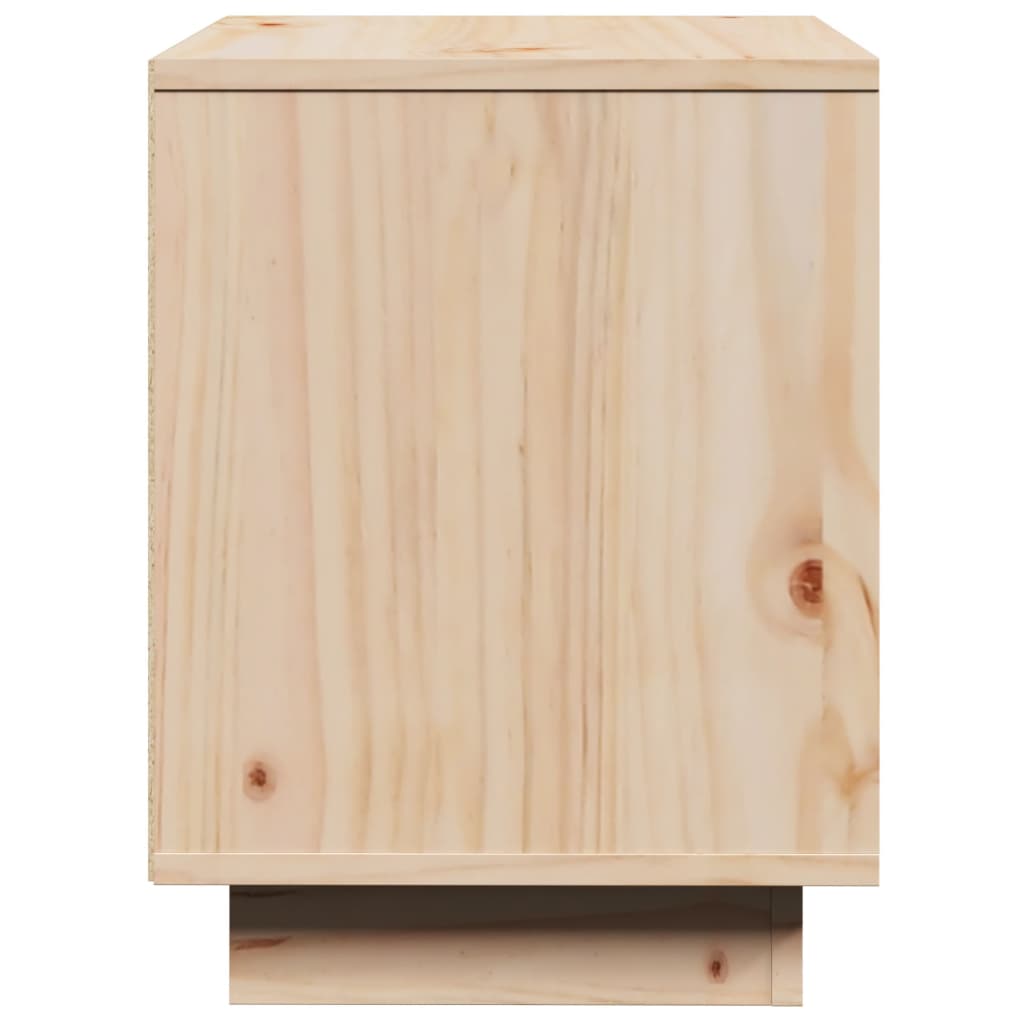 Mesita De Noche De Madera Maciza De Pino 40x30x40 Cm_4